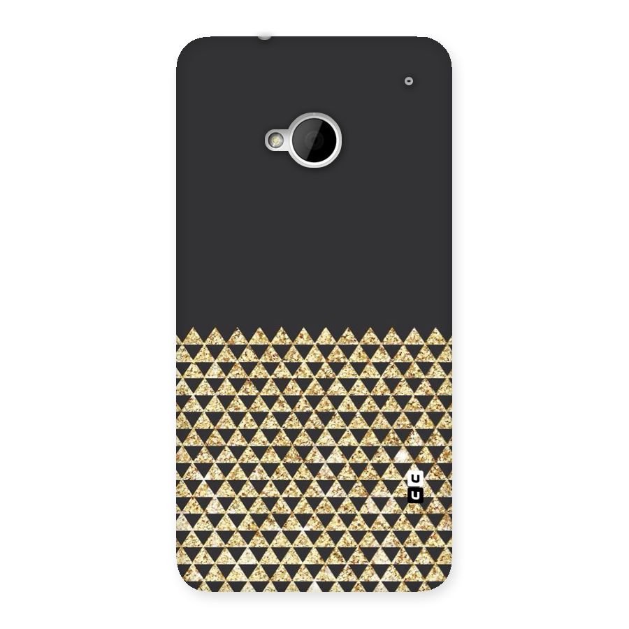 Dark Grey Golden Triangles Back Case for HTC One M7
