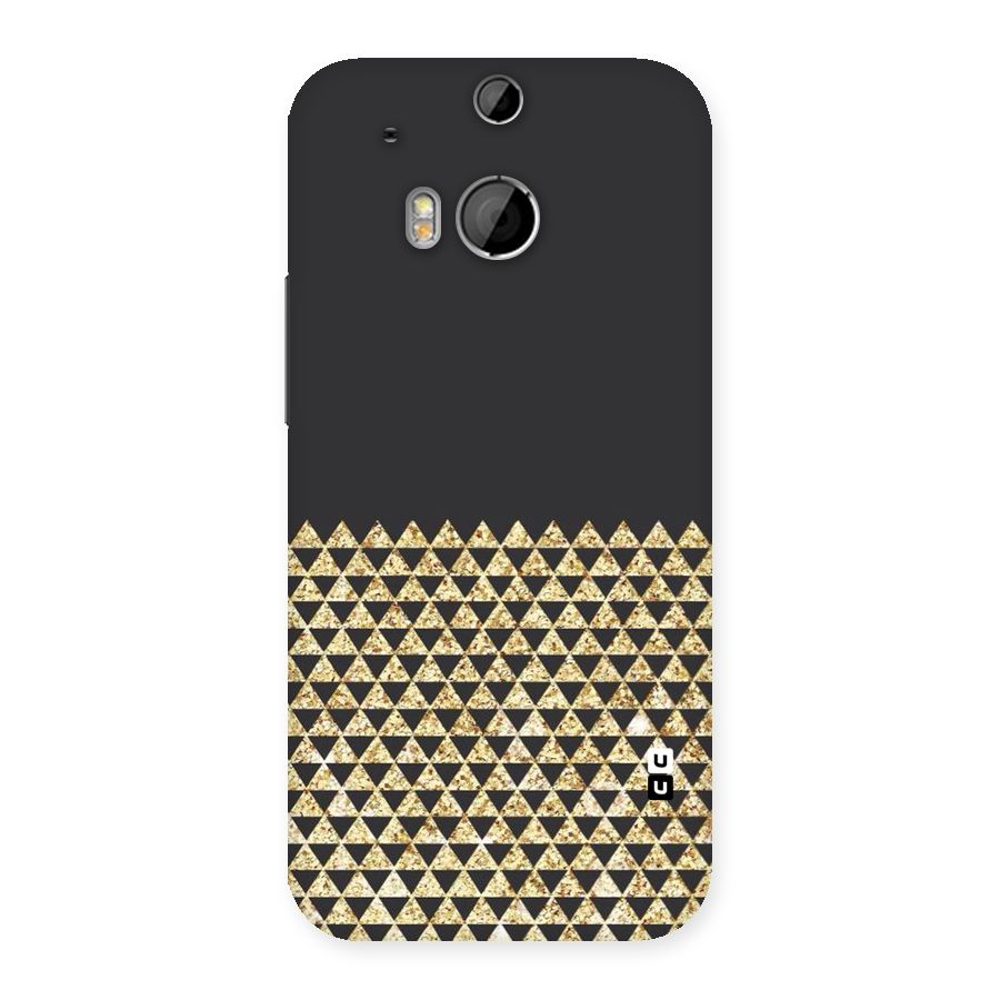 Dark Grey Golden Triangles Back Case for HTC One M8