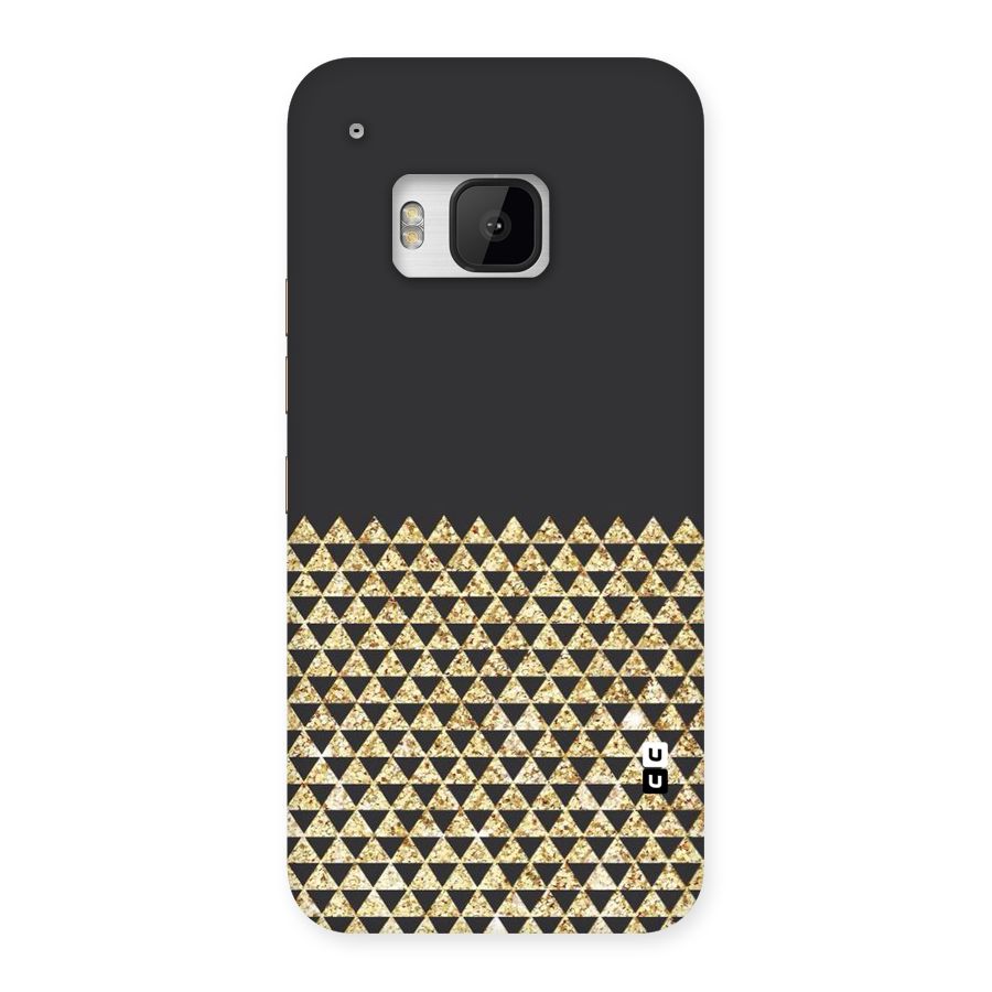Dark Grey Golden Triangles Back Case for HTC One M9