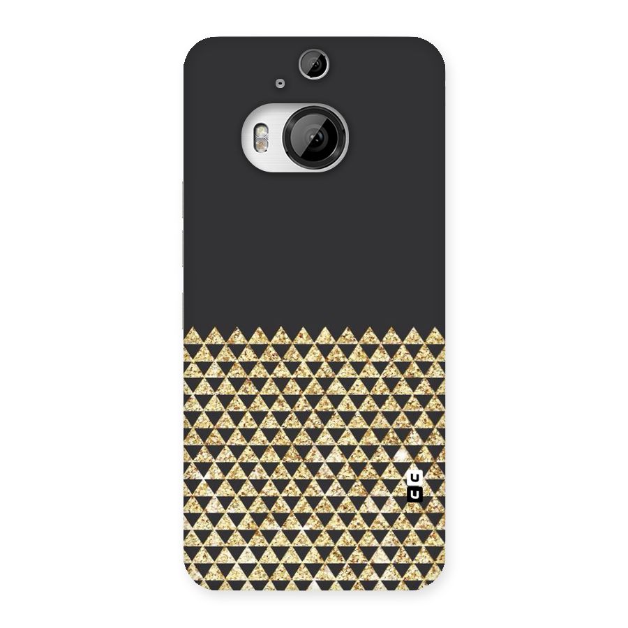 Dark Grey Golden Triangles Back Case for HTC One M9 Plus