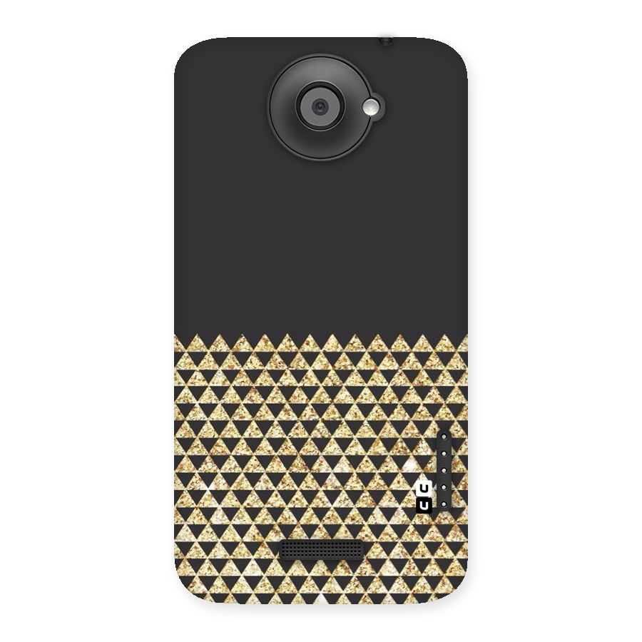 Dark Grey Golden Triangles Back Case for HTC One X