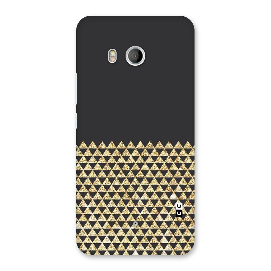 Dark Grey Golden Triangles Back Case for HTC U11