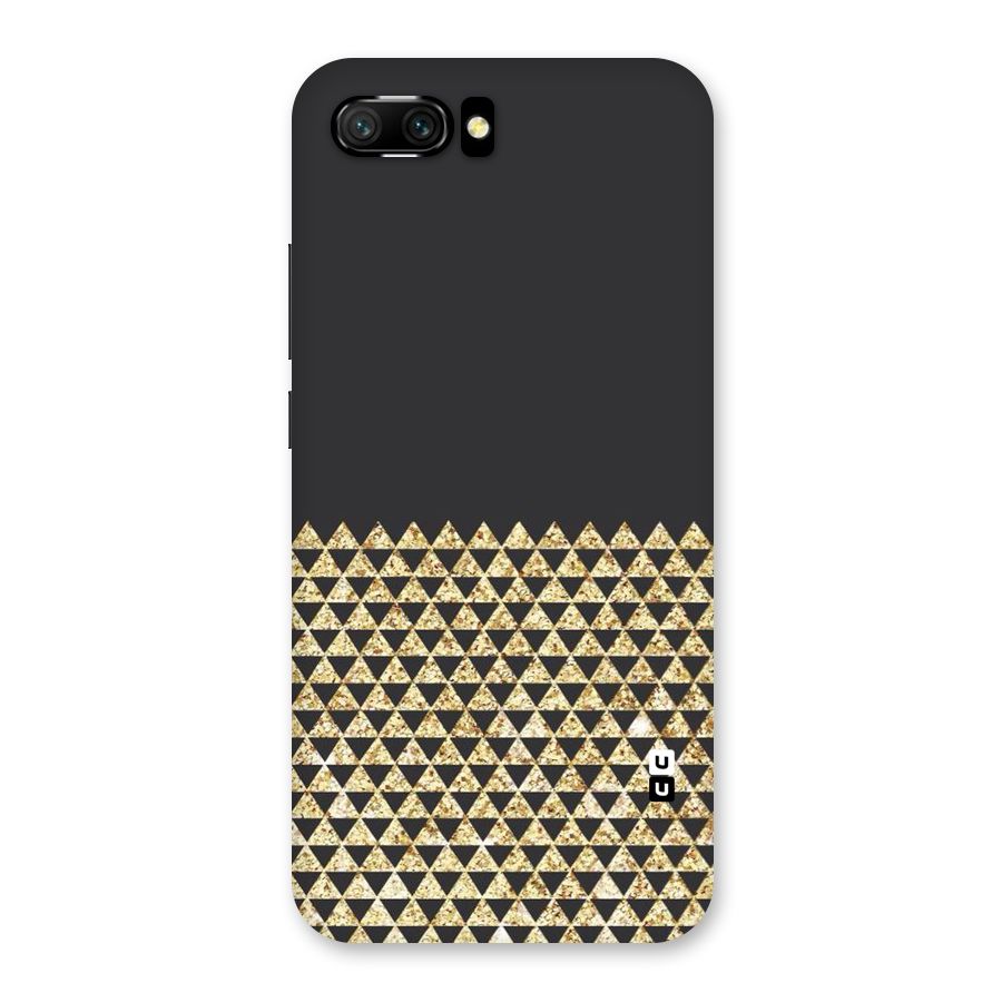 Dark Grey Golden Triangles Back Case for Honor 10