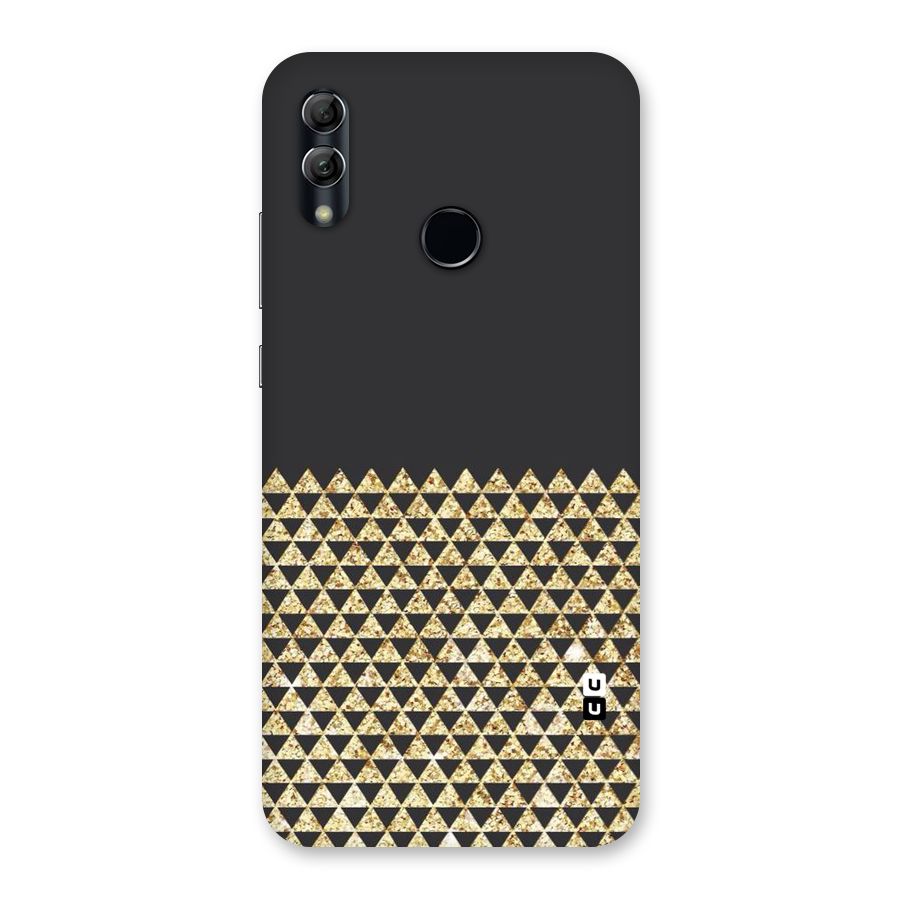 Dark Grey Golden Triangles Back Case for Honor 10 Lite