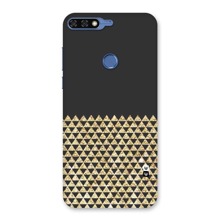 Dark Grey Golden Triangles Back Case for Honor 7C