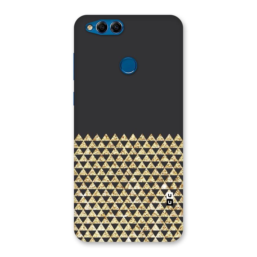 Dark Grey Golden Triangles Back Case for Honor 7X