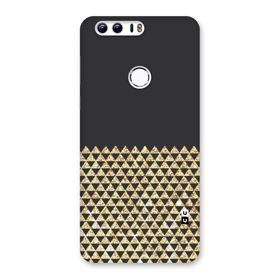 Dark Grey Golden Triangles Back Case for Honor 8