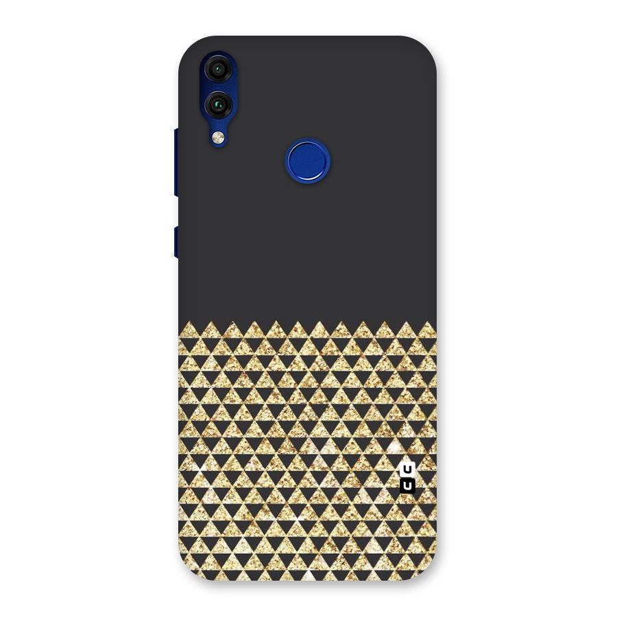 Dark Grey Golden Triangles Back Case for Honor 8C