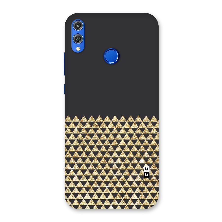 Dark Grey Golden Triangles Back Case for Honor 8X
