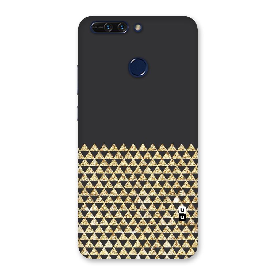 Dark Grey Golden Triangles Back Case for Honor 8 Pro