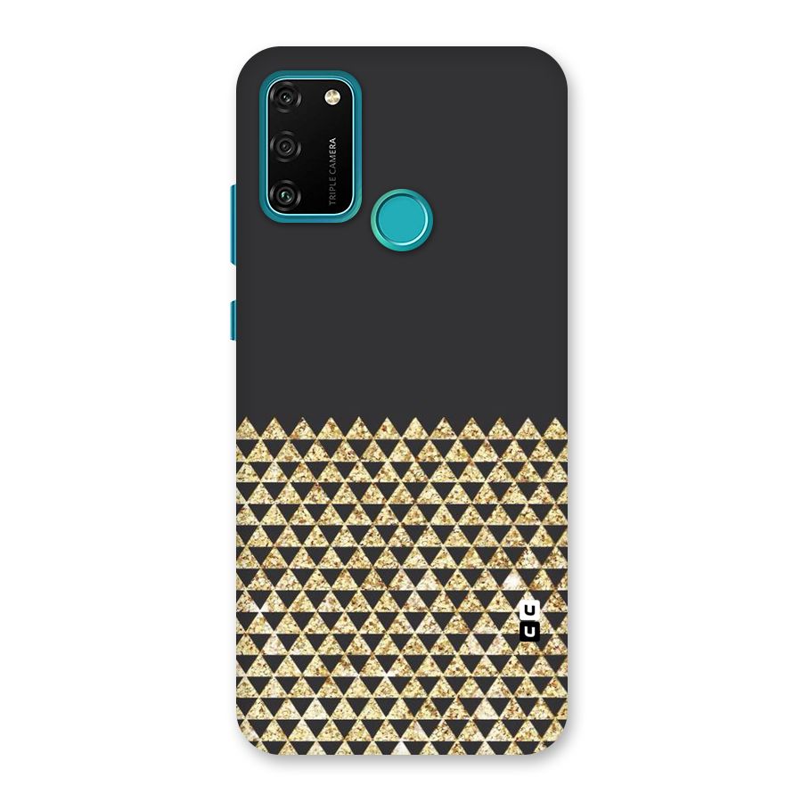 Dark Grey Golden Triangles Back Case for Honor 9A