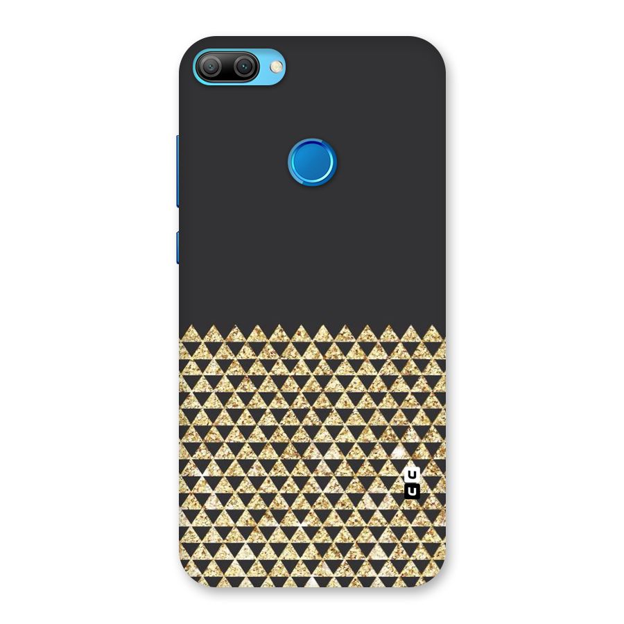 Dark Grey Golden Triangles Back Case for Honor 9N