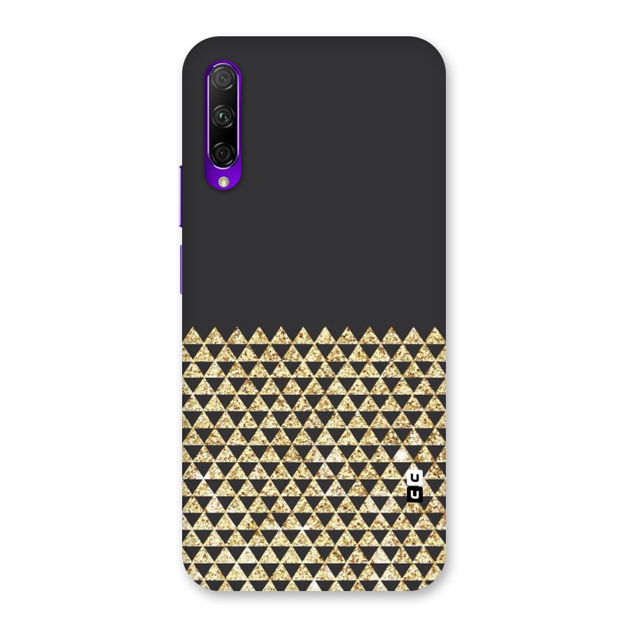 Dark Grey Golden Triangles Back Case for Honor 9X Pro