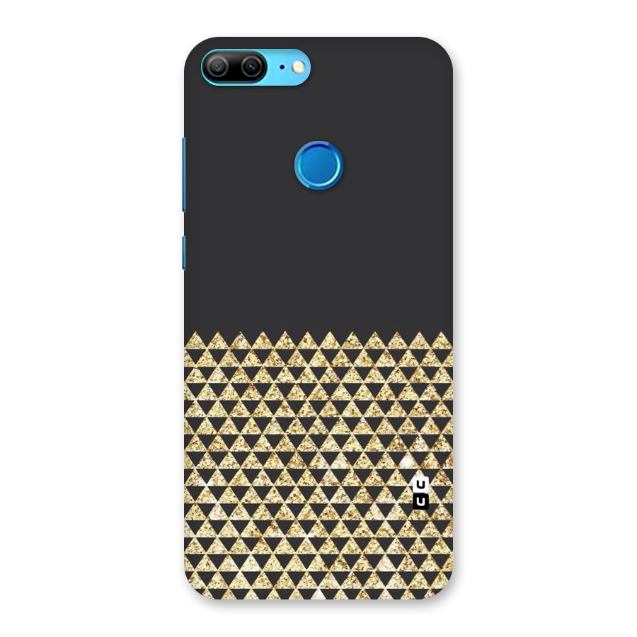 Dark Grey Golden Triangles Back Case for Honor 9 Lite