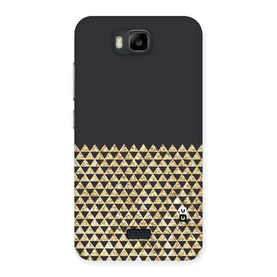 Dark Grey Golden Triangles Back Case for Honor Bee