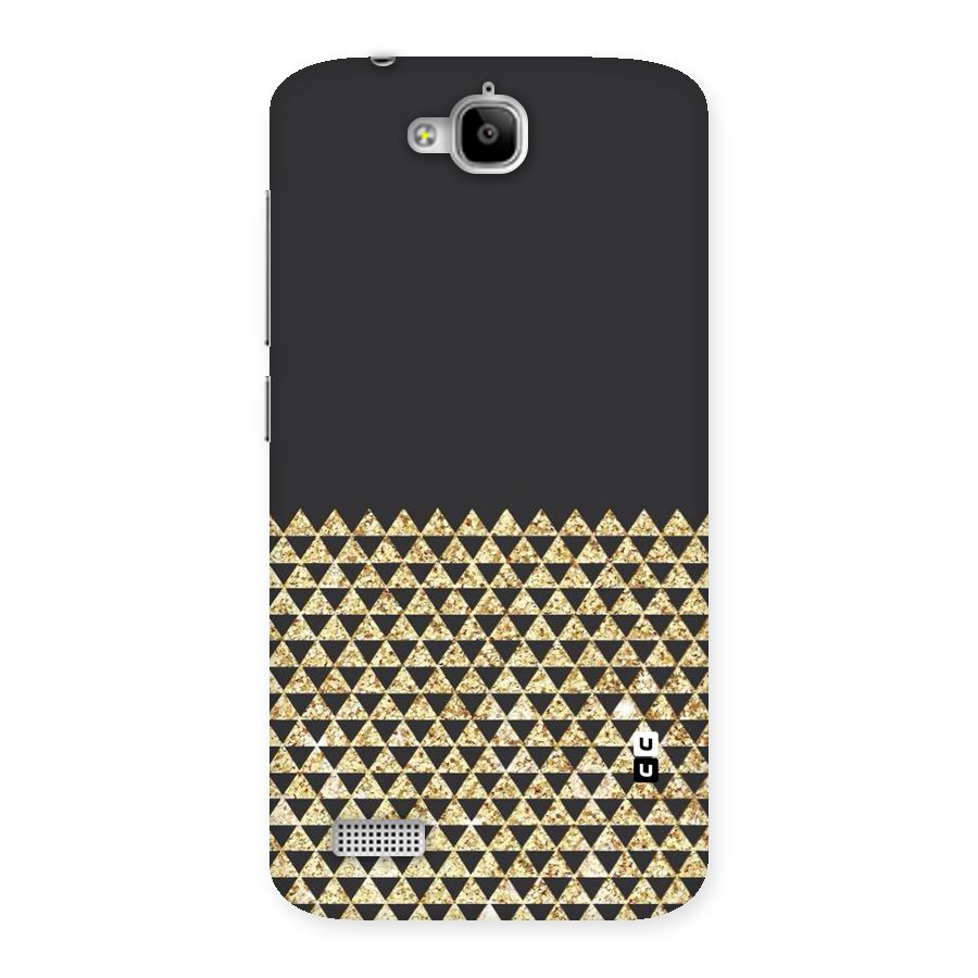Dark Grey Golden Triangles Back Case for Honor Holly