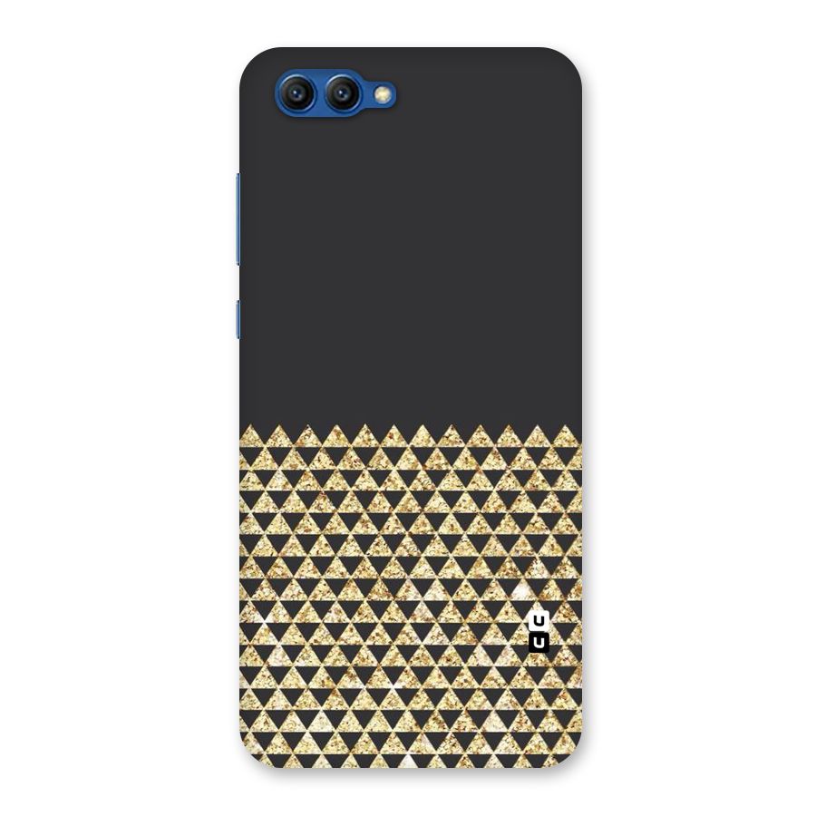 Dark Grey Golden Triangles Back Case for Honor View 10