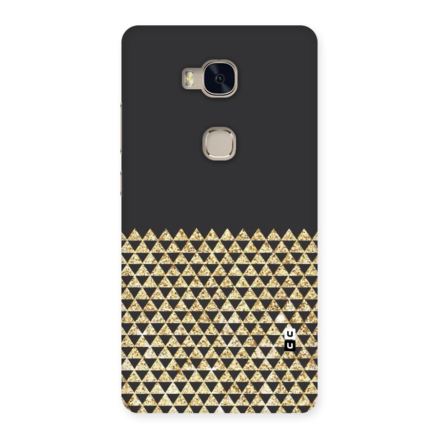 Dark Grey Golden Triangles Back Case for Huawei Honor 5X