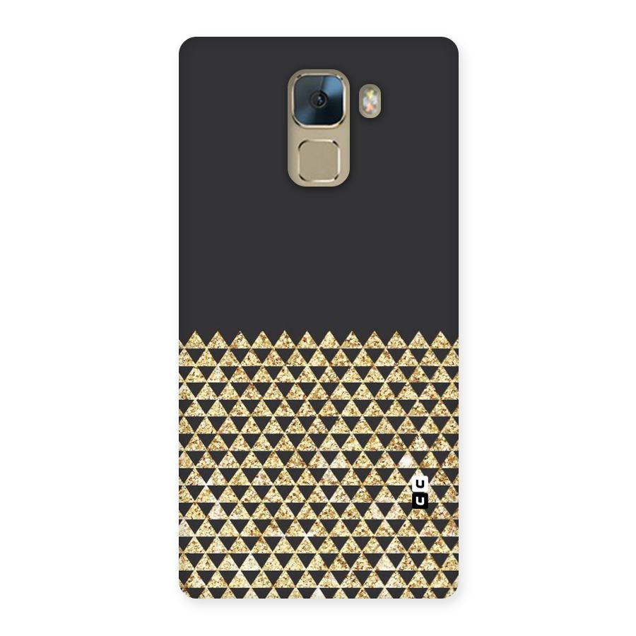 Dark Grey Golden Triangles Back Case for Huawei Honor 7