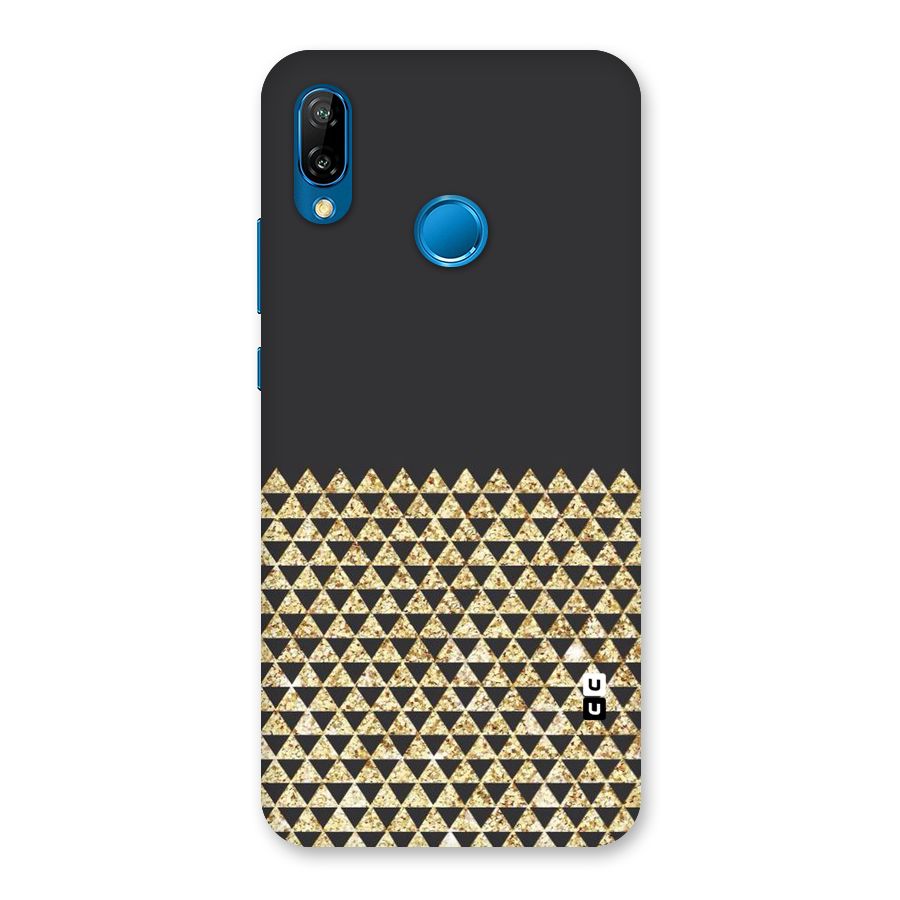 Dark Grey Golden Triangles Back Case for Huawei P20 Lite