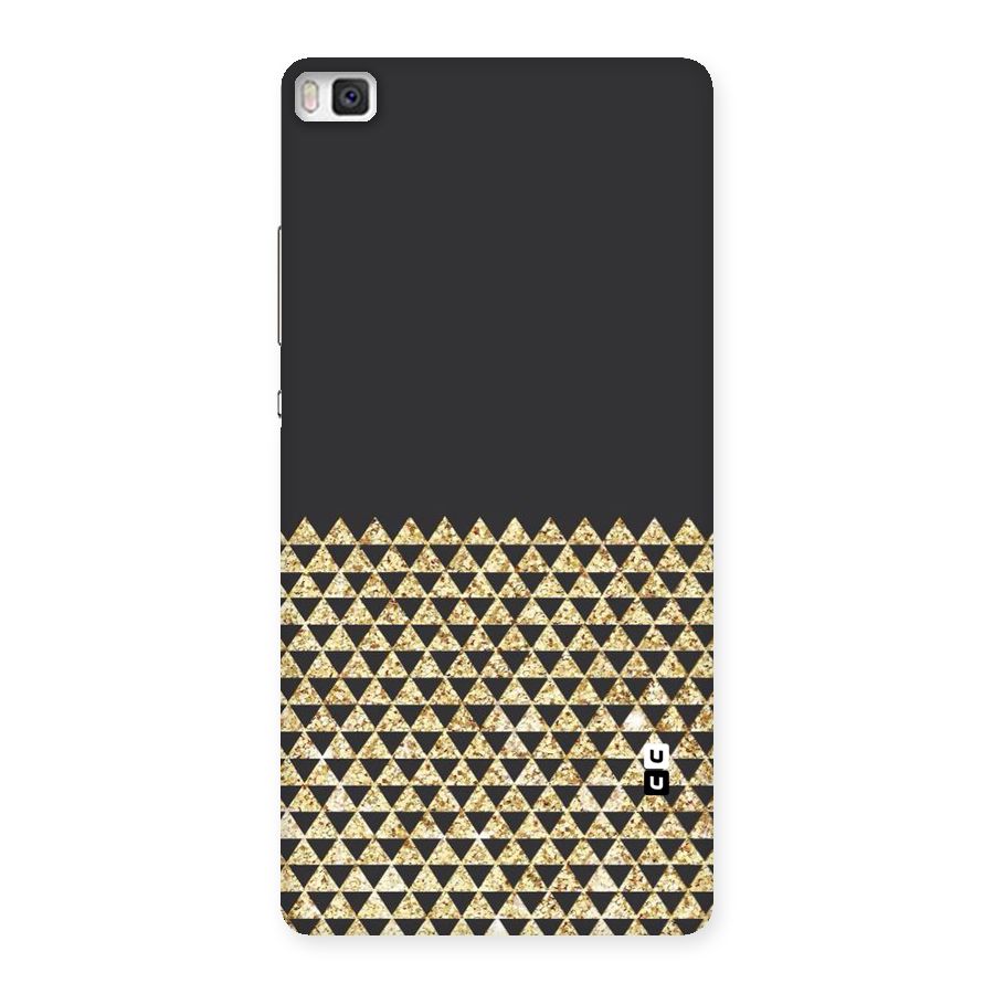 Dark Grey Golden Triangles Back Case for Huawei P8