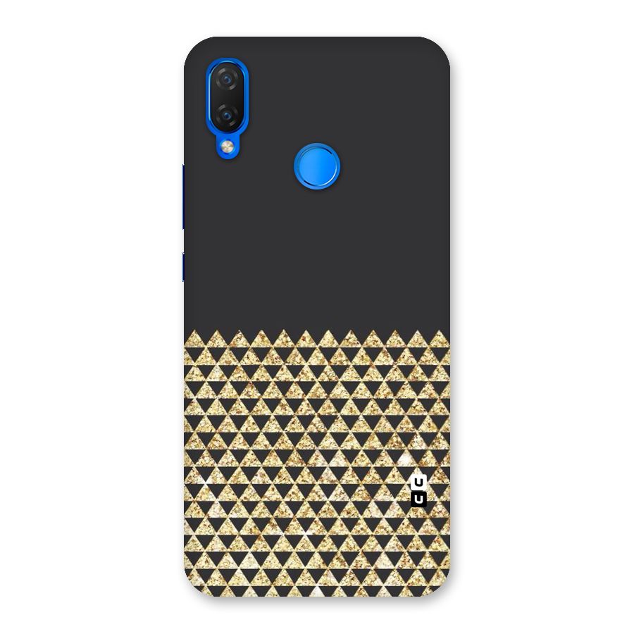 Dark Grey Golden Triangles Back Case for Huawei P Smart+