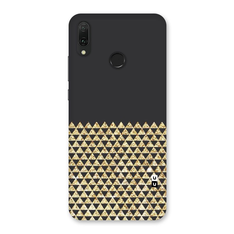 Dark Grey Golden Triangles Back Case for Huawei Y9 (2019)