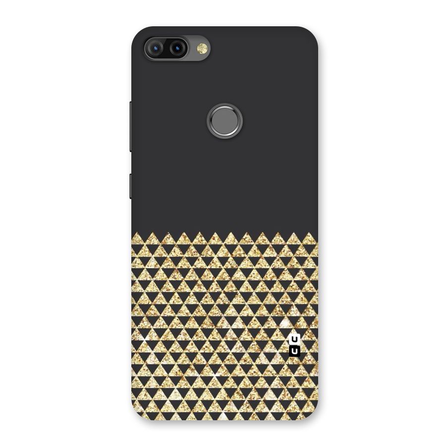 Dark Grey Golden Triangles Back Case for Infinix Hot 6 Pro
