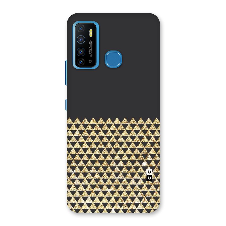 Dark Grey Golden Triangles Back Case for Infinix Hot 9