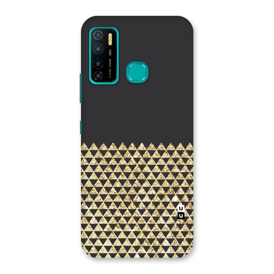 Dark Grey Golden Triangles Back Case for Infinix Hot 9 Pro