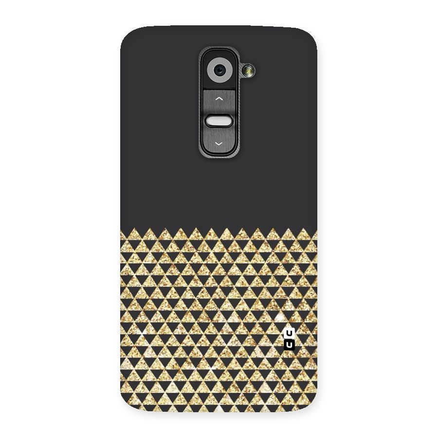 Dark Grey Golden Triangles Back Case for LG G2