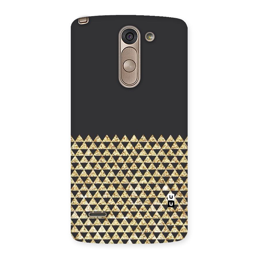 Dark Grey Golden Triangles Back Case for LG G3 Stylus