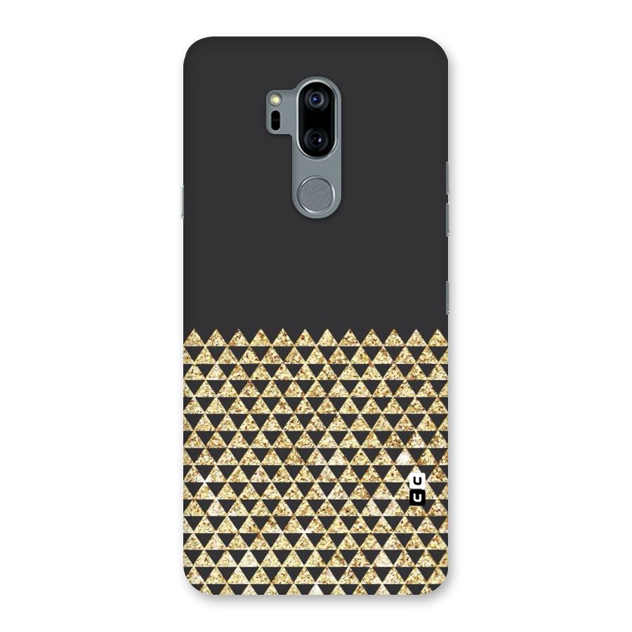 Dark Grey Golden Triangles Back Case for LG G7
