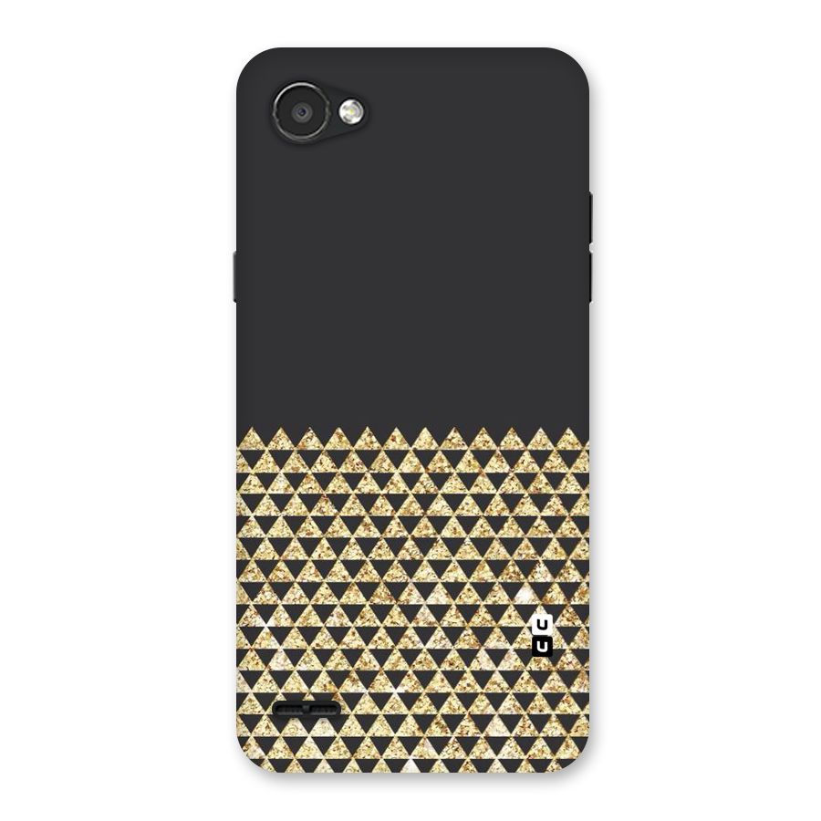 Dark Grey Golden Triangles Back Case for LG Q6