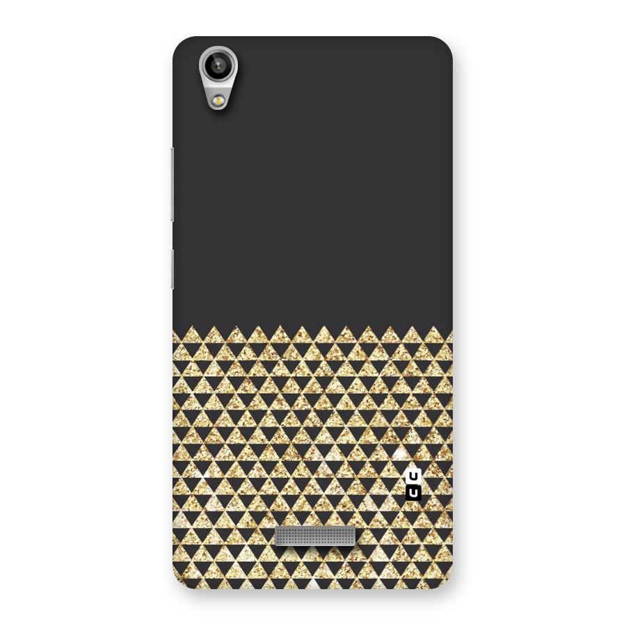 Dark Grey Golden Triangles Back Case for Lava-Pixel-V1