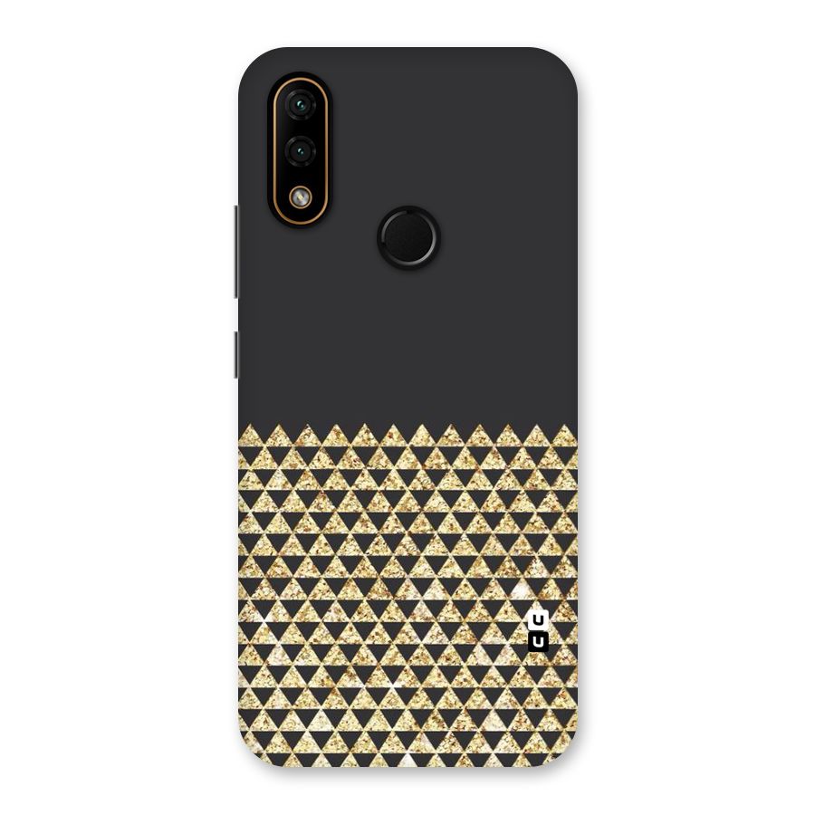 Dark Grey Golden Triangles Back Case for Lenovo A6 Note