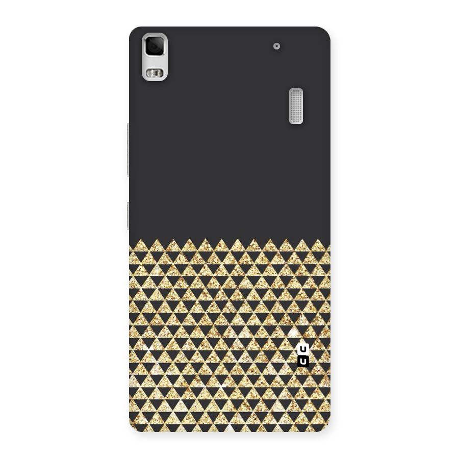 Dark Grey Golden Triangles Back Case for Lenovo K3 Note