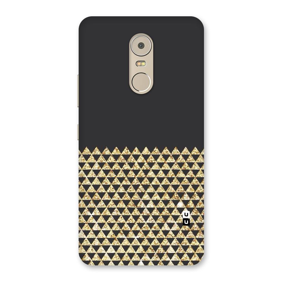 Dark Grey Golden Triangles Back Case for Lenovo K6 Note