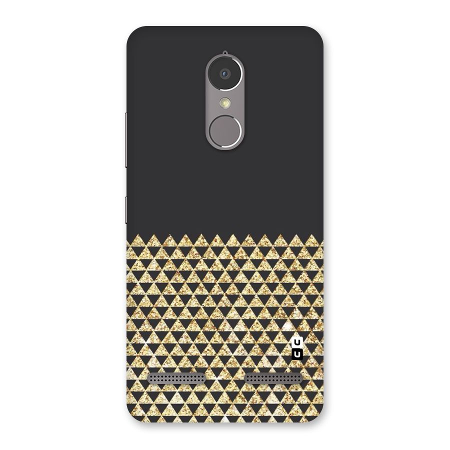 Dark Grey Golden Triangles Back Case for Lenovo K6 Power