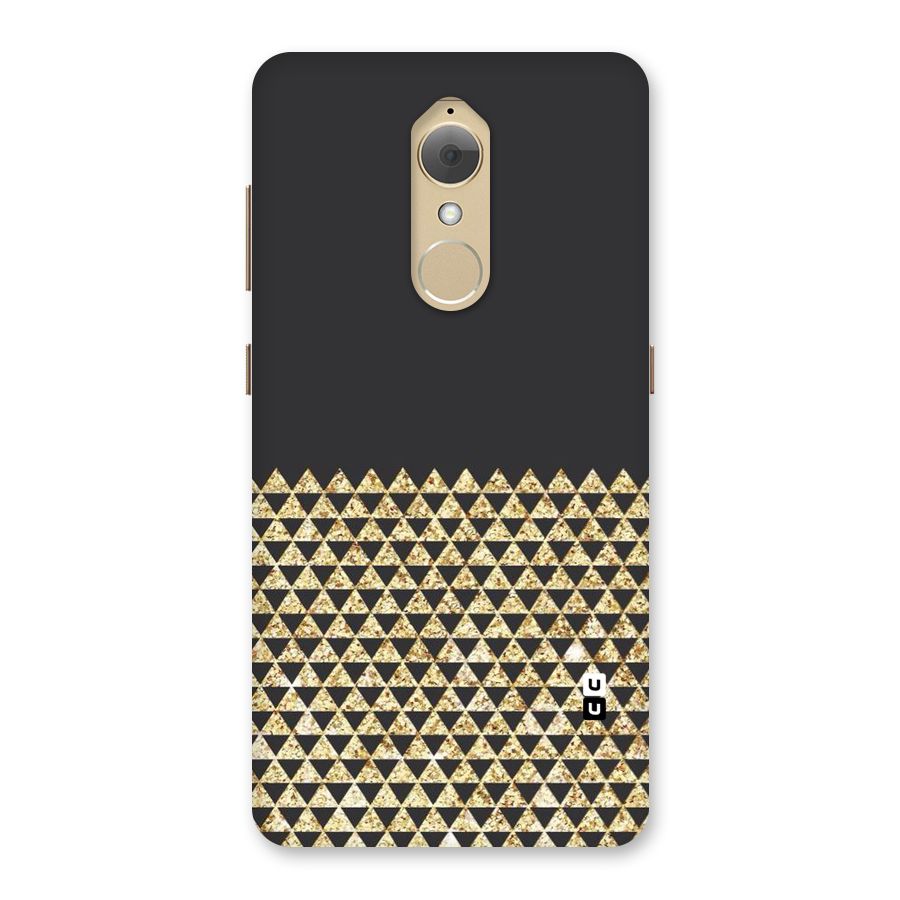 Dark Grey Golden Triangles Back Case for Lenovo K8