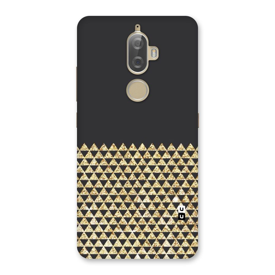 Dark Grey Golden Triangles Back Case for Lenovo K8 Plus