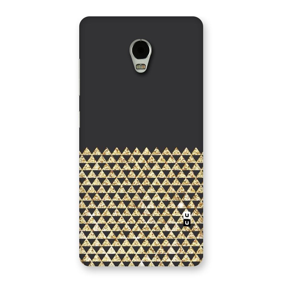 Dark Grey Golden Triangles Back Case for Lenovo Vibe P1