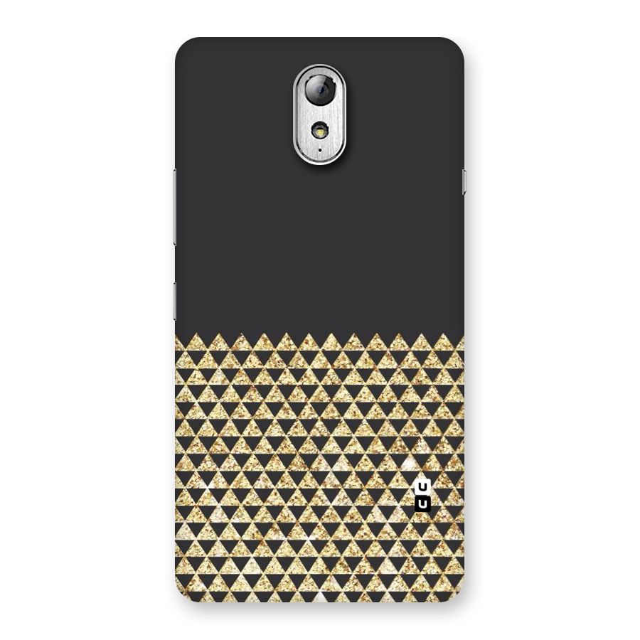 Dark Grey Golden Triangles Back Case for Lenovo Vibe P1M