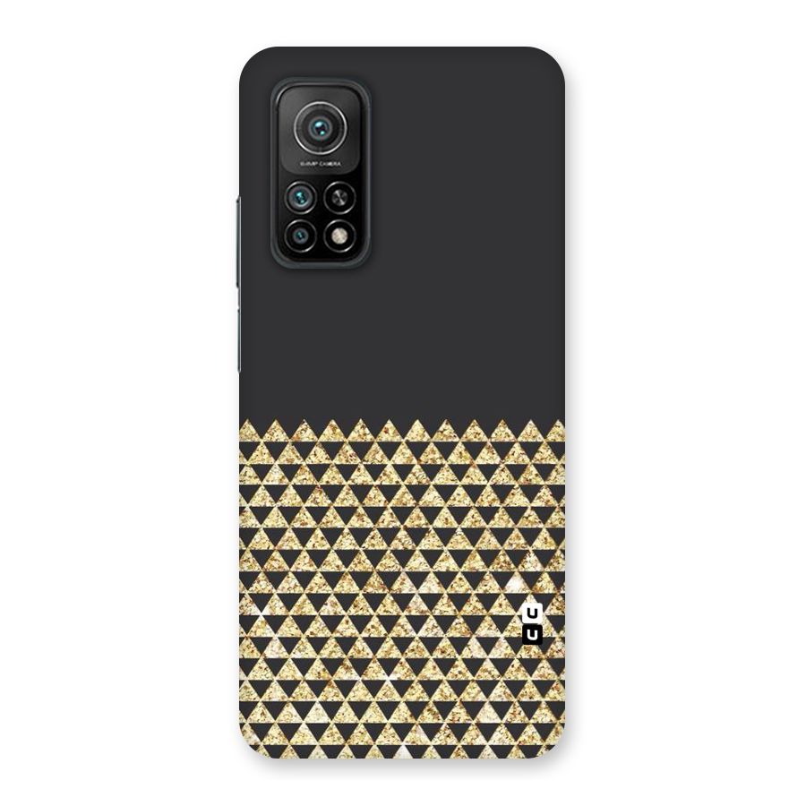 Dark Grey Golden Triangles Back Case for Mi 10T 5G