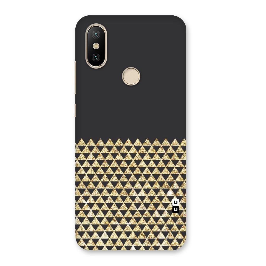 Dark Grey Golden Triangles Back Case for Mi A2