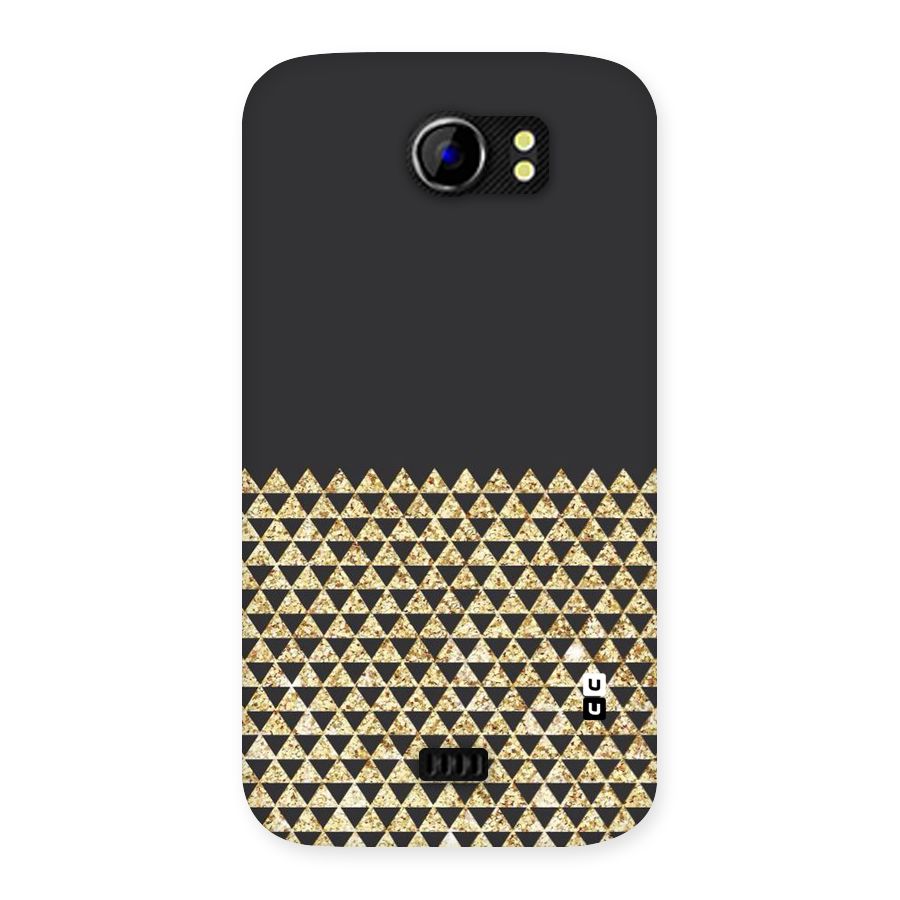 Dark Grey Golden Triangles Back Case for Micromax Canvas 2 A110