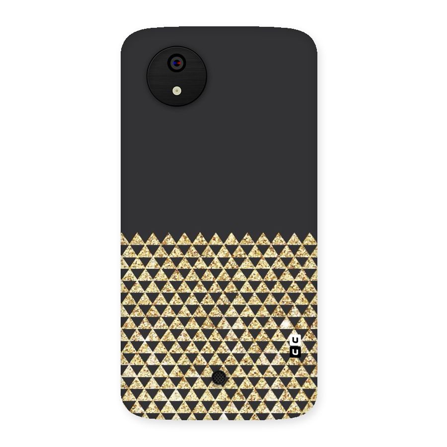 Dark Grey Golden Triangles Back Case for Micromax Canvas A1