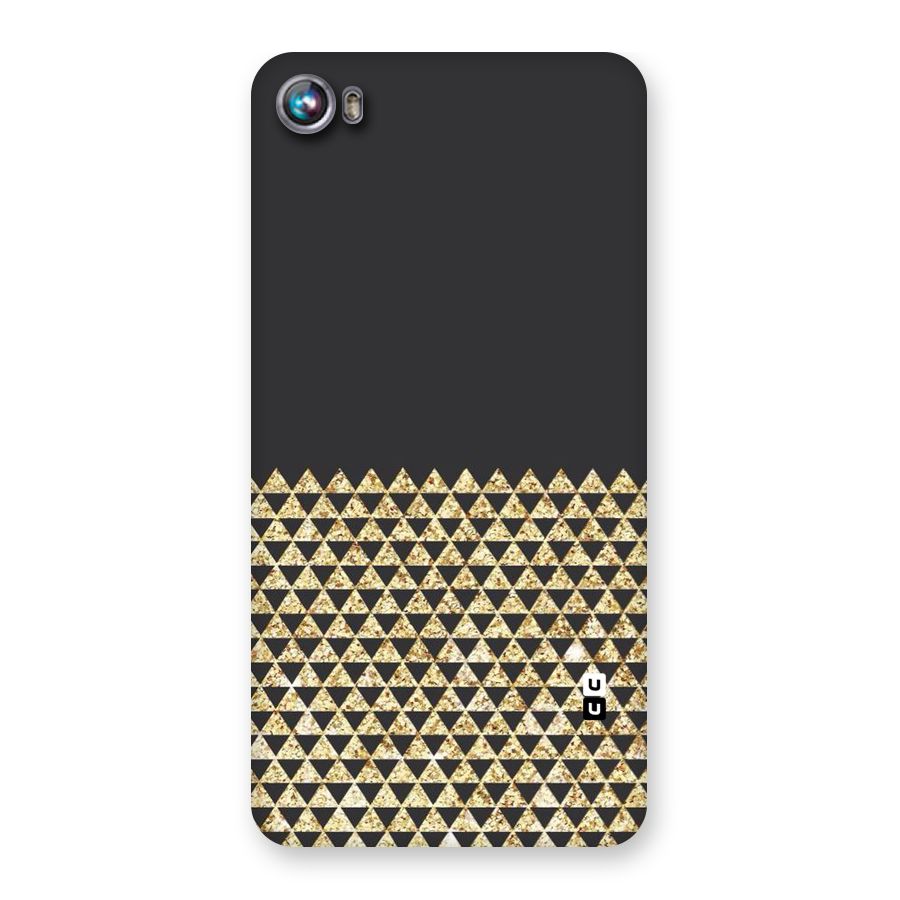 Dark Grey Golden Triangles Back Case for Micromax Canvas Fire 4 A107