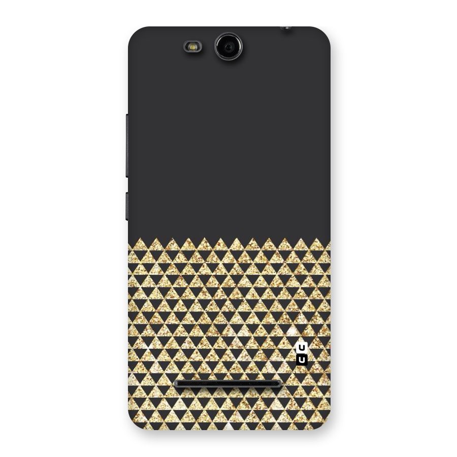 Dark Grey Golden Triangles Back Case for Micromax Canvas Juice 3 Q392
