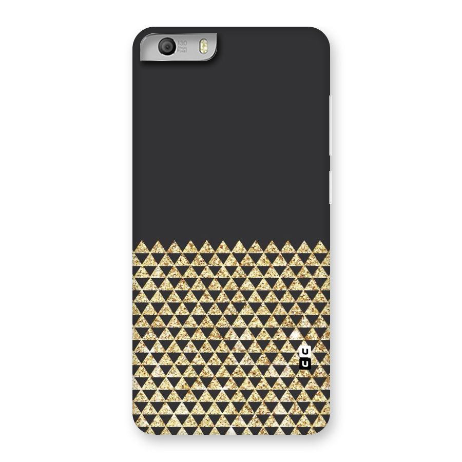 Dark Grey Golden Triangles Back Case for Micromax Canvas Knight 2